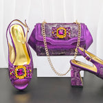 Doershow African fashion Italian Shoes And Bag Sets For Evening Party With Stones gold Italian Handbags Match Bags!HW1-1