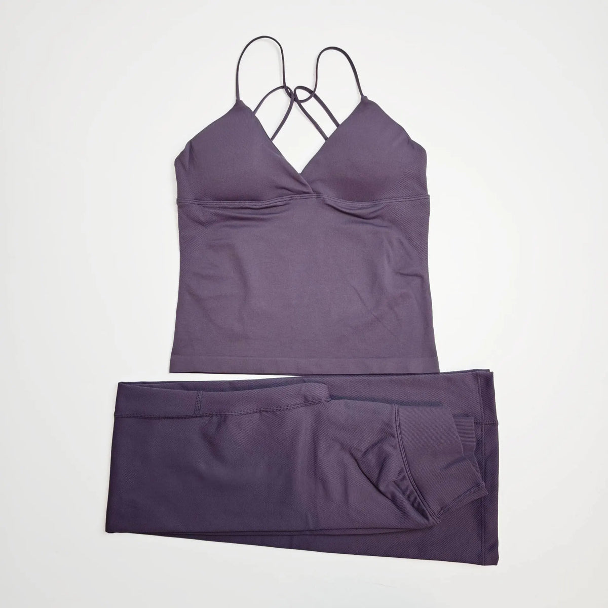 NCLAGEN Vision Twist Front Longline Top And Vision Flares 2 Piece Fitness Set Women Sportwear Gym Clothes Workout Running Suit