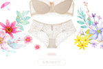 MOYISU Summer Lingerie Set Sheer French Lace Minimiser Bra Briefs Ultra Thin Sexy Women's Underwear Big Bust Sexy Tushy & Panty