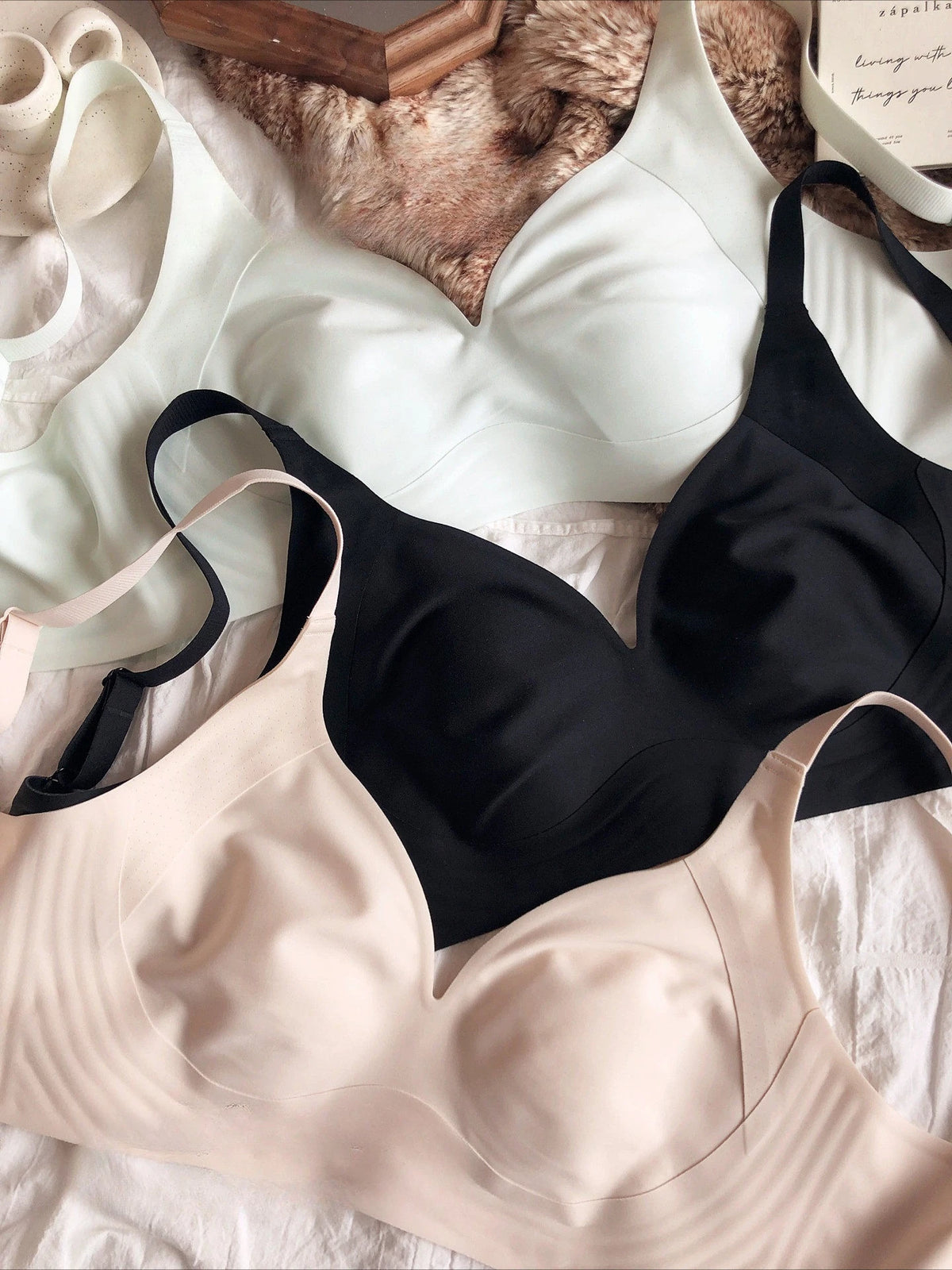 Summer Thin Cup Women Seamless Underwear Sexy Push Up Bra French Ice Silk Comfort Breathable Bralette Intimates Japan Lingerie