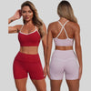 Women's Yoga Sets Sports Fitness Cross Beauty Back Bra Slim Fit Hip-Lifting Shorts Suits Running Workout Gym Training Sets