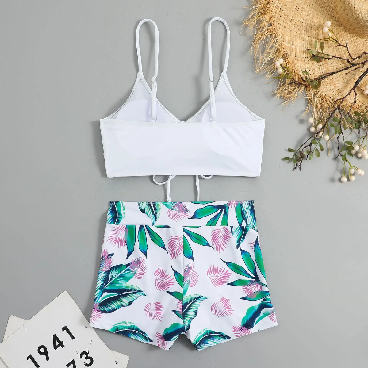 2025 Summer High Waist Swimsuit Bikini Sets with Shorts Female Swimwear Beach Wear Two-piece Bathing Suit Sports Women Clothing
