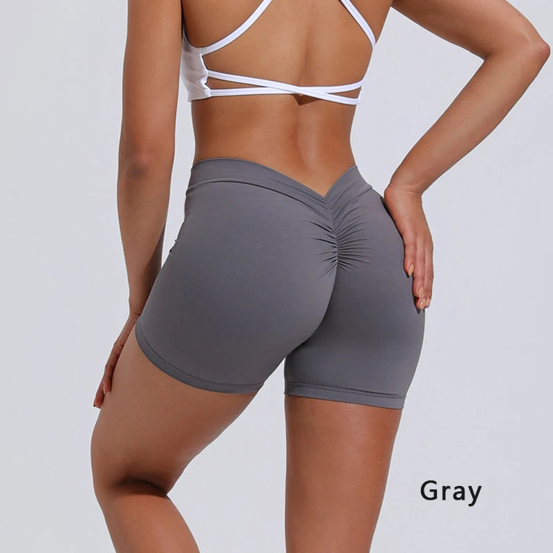 DIAS FIT JOY V-Back Shorts High Waisted Hip Lifting Yoga Shorts Women's Nylon Tight Fitting Shorts Training Sports Fitness Pants