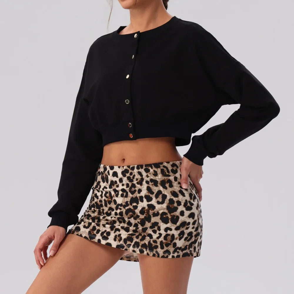 Spring Summer Button-Up Long-Sleeved Sports Jacket Outdoor Front Button Fitness Yoga Workout Coat Gym ActiveWear Top