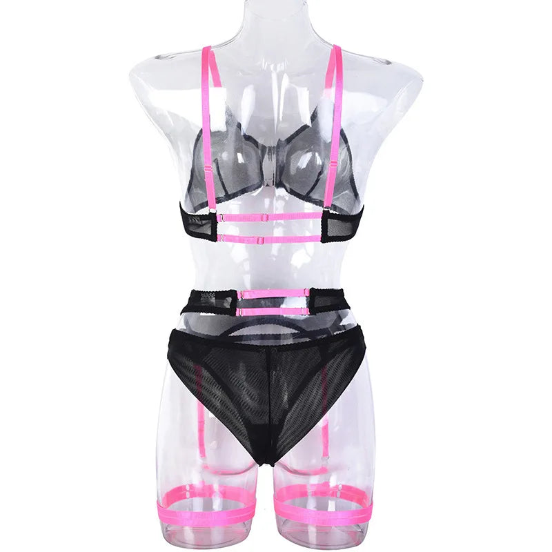 Sexy Bra & Briefs Gather Sets Seamless Sensual Transparent Thin Intimates Erotic Lingerie Suits Sexy Panties Underwear Set