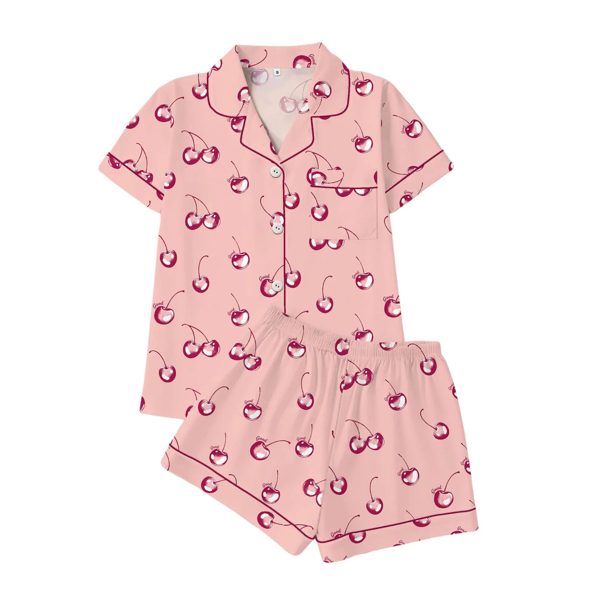 Women's Sleepwear Women's Comfort Printed Pajamas Set Milk Silk Cardigan Short Sleeve Shorts Homewear Set
