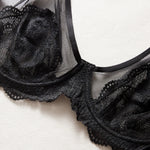 Women's Transparent Bra UltraLace Bra Full Coverage Push Up Plus Size Mermaid Scales Unlined Ultra-Thin Cup Underwear
