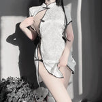 China Cheongsam Anime Sexy Lingerie Women Qipao Dress Costumes Cosplay Role Play Charming Side Open Design Porno Outfits