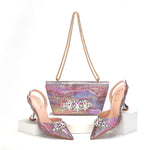 Doershowbeautiful High Quality African Style Ladies Shoes And Bags Set Latest gold Italian Shoes And Bag Set For Party HMA1-4