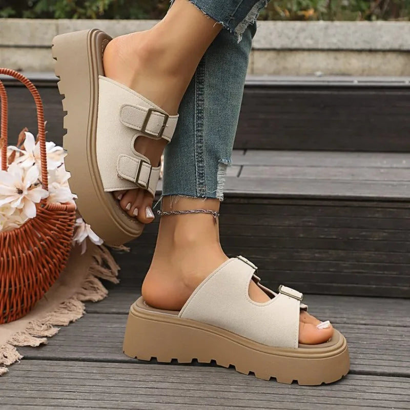 2026 New Soft-soled Fashionable Beach ShoesThick-soled Cool Slippers for Women's Summer Outdoor Wear