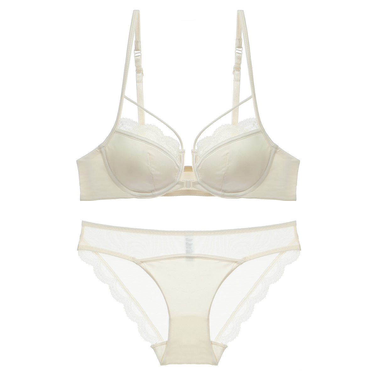 French Front Button Lace Bra Set for Women Sexy Spaghetti Strap Thin Push Up Bra Breast Collection Smooth Brief Sets Lingerie