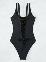 S - XXL Sexy Criss Cross Backless Women Swimwear One Piece Swimsuit Female High Leg Cut Monokini Bather Bathing Suit Swim Lady