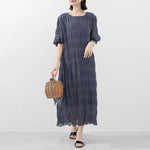 Long Dresses For Women Casual Summer Trendy Boho Style Pleated Cover Up Vestidos Daily Wear High Quality Elegant Maxi Dress
