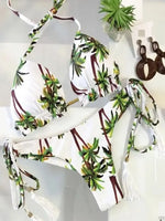 2026 New Women's Swimsuit Neck Hanging Bikini Set Split Beach Swimsuit 2-piece Set with Tassel Decoration
