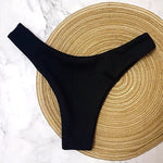 New Bikini Bottoms Women's Swimsuit Low Waisted Bottom Solid Red Swimwear Thong Beachwear Brazilian Bathing Suit Summer