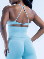 Women's Cross Back Yoga Tank Top | Racerback Sports Vest for Gym Running Fitness Workout