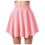 Women's High Waist A Line Skater Skirt Casual Solid Flared Mini Skirt Soft Stretch Summer Casual Sports Golf Tennis Short Skirts