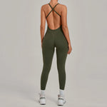 Women's Seamless Yoga Jumpsuits Sports Fitness Hip-lifting Sleeveless Backless One-piece Workout Gym Training Leggings Bodysuits