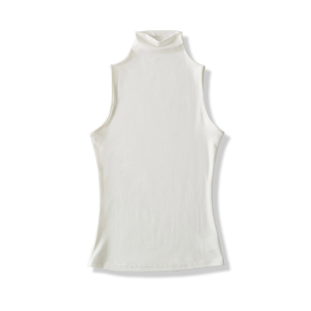 Spring Pure Desire Hot Girl Style Elastic Slim Fit Half High Collar Inner Layer Base Shirt Vest Solid Color Casual Fashion L25M