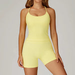 Women's Seamless Yoga Set Quick Drying Slim Fit High-end Feeling Exposed Feeling Set Outdoor Sports and Running Fitness Set