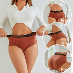 Finetoo 3Pcs Women's Seamless Cotton Briefs Women Plus SizePanties Breathable Underwear Female Low Waist Soft Lingerie S-XXL