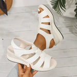2026 New Ankle Buckle Women Wedge Sandals Patchwork Platform Sandals Breathable Comfort Non-slip Soft Sole Gladiator Shoes Women