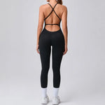 Women's Yoga Jumpsuits Sports Fitness Hip-lifting Cross Beauty Back Adjustable Straps One-piece Training Workout Gym Bodysuits