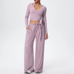 3 Pcs Women's Seamless Yoga Set Sports Fitness Gym Slim-Fit Long Sleeve & Tank Top Suits Workout Running Training Sets