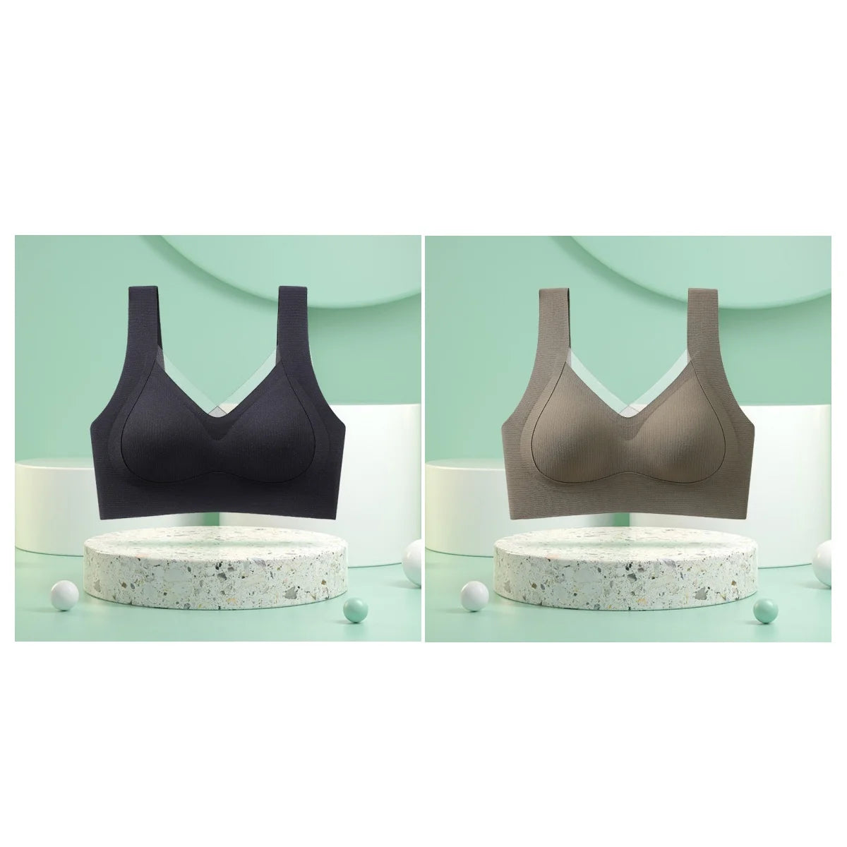 2Pcs/Set Women's Seamless Bras For Women Underwear Wireless No Steel Ring Fitness Solid Color Underwear Sexy Lingerie