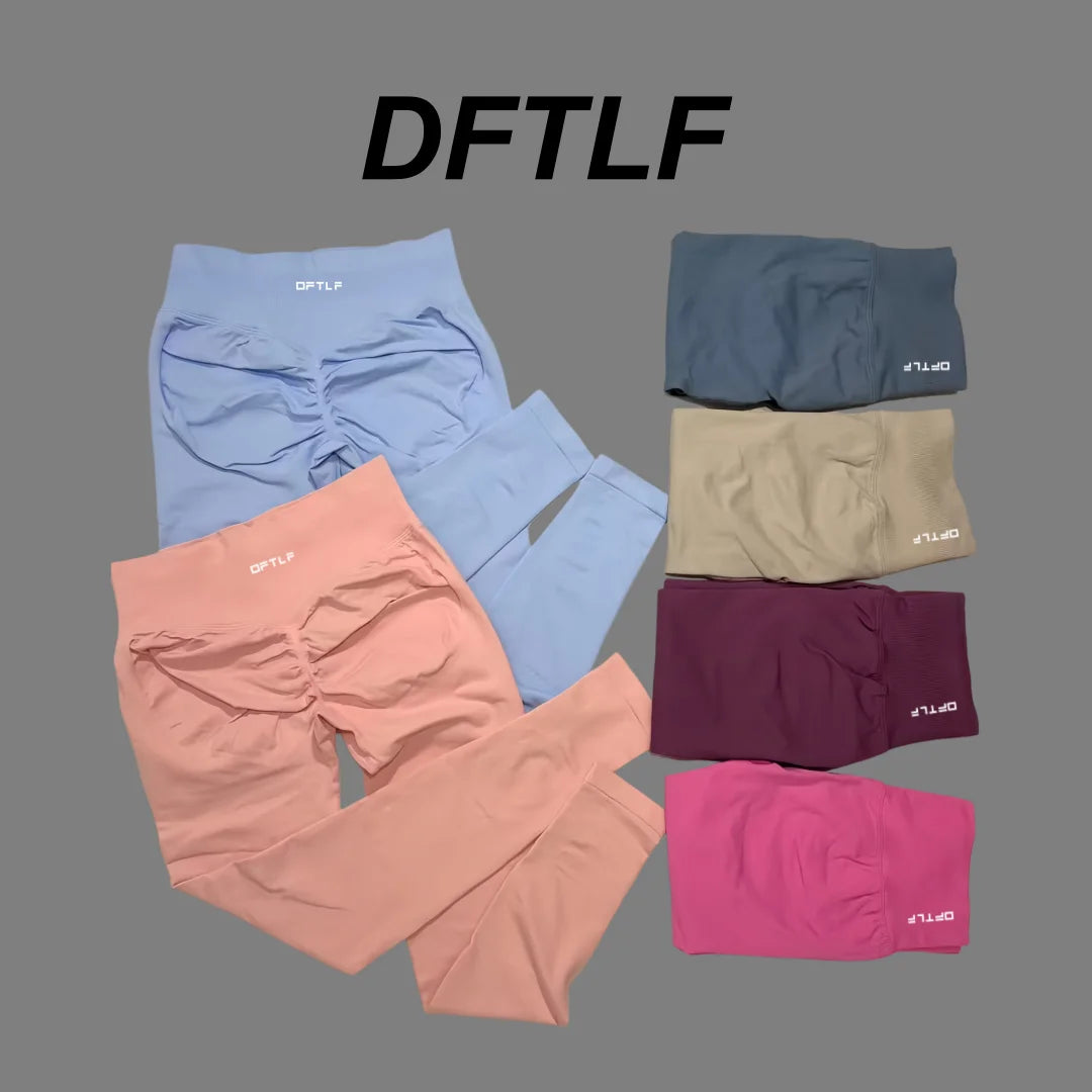 DFTLF Women's Gym Tight Pants Seamless Yoga Pants Hip Lifting Workout Leggings Fitness Running Compression Sports Tights