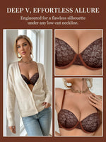 Women Chocolate Brown Lace Bra French Style Bralette Push Up Underwear sexy Lingerie MR3608
