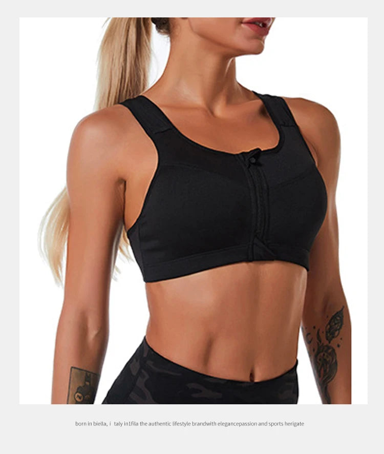 CZGUKES-2XL Popular Sports Top Yoga Bra Women's Shockproof Sports Shirt Sports Bra Front Zipper Women's Push Up Bra Sportswear