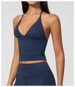 Sexy V Neck Yoga Vest Women Quick Dry Shockproof Slimming Sports Tank Top Cloud Feeling Sanded Workout Fitness Running Vest