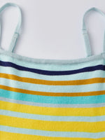 Women’s Bohemian Style Striped Two Piece Outfits Spaghetti Strap Tank Tops and Long Skirt Sets Summer Beach Street Wear