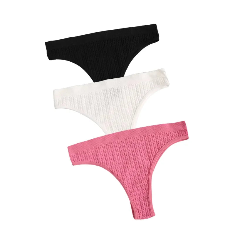 3Pcs/Set Seamless Panties Women Low Waist Briefs Soft Underwear Solid Color Sexy Lingerie Female Underpants Stretch Panty