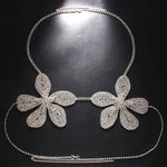 Exaggerated Crystal Flower Chest Chain Lingerie Women Accessories New in Summer Top Rhinestone Body Jewelry Bra Bikini Clothing