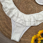 2024 Sexy Bikinis Floral Swimsuit Women Swimwear Push Up Beachwear Solid Bathing Suit Brazilian Bikini Set biquini Female