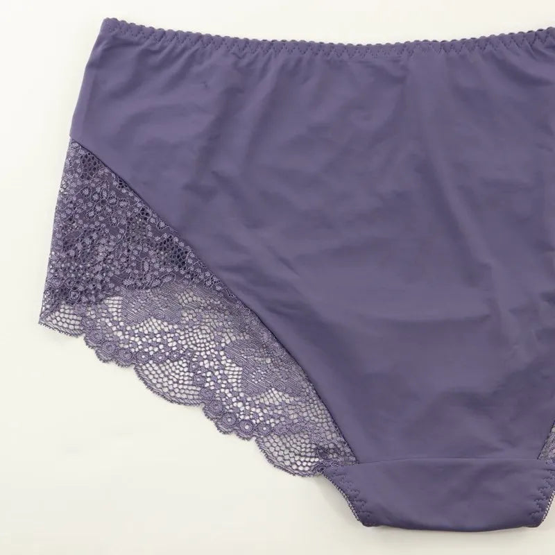 Beauwear Plus Size Women's Underpants Female Panties Comfort Intimates Lace Underwear Briefs Ice Silk Hollow Out Sexy Lingeries