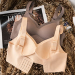 2Pcs/Set Women V-Neck Wireless Bra Smooth Invisible Mold Bralette One-Piece Seamless Support Bras Wide Strap Lingerie M-3XL