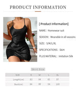 Summer Silk Satin Slip Mini Dress Women's Sexy Nightgown Nightdress Cross-Back Sleeveless Round Neck Nighties Sleepwear