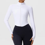 Hearuisavy Summer Ultra-Soft Fabrics Tight Sports Jackets Women Zipper Gym Yoga Clothes Female Quick-Dry Long Sleeve Sportswear