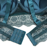 Beauwear Elegant Rhinestone Straps Scallop Trim Bra for women Contrast Lace Push Up Bras 80B 85B 90B 95B-137