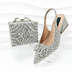 Doershow nice African Shoes And Bag Matching Set With GOLD Hot Selling Women Italian Shoes And Bag Set For WeddingHKK1-17