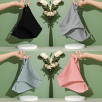 4PCS/Set Women Cotton Panties Sexy Low Waist Briefs Female Soft Breathable Underwear Button Design Fashion Comfortable Lingerie