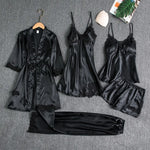 New Style Nightgown Women's Sleepwear Sexy Home Wear Bridesmaid Dress Long Sleeved Plus Size Five Piece Set Hot Selling Bathrobe