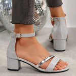 Women Sandals 2026 Summer New Fashion Sexy Medium High Heel Outdoor Sandals Elegant Casual Comfortable