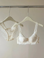 French Inspired Minimiser Bra Women Sexy Lingerie Set Large Chest Support Thin Comfort Half Cup Soft Underwire Anti Sagging