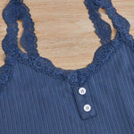Comfortable 3-Piece Women's Pajamas Set with Lace Splicing