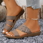 2026Summer Women Flat Sandals Solid Color Casual Comfortable Female FlatShoes