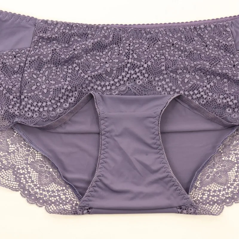Beauwear Plus Size Women's Underpants Female Panties Comfort Intimates Lace Underwear Briefs Ice Silk Hollow Out Sexy Lingeries